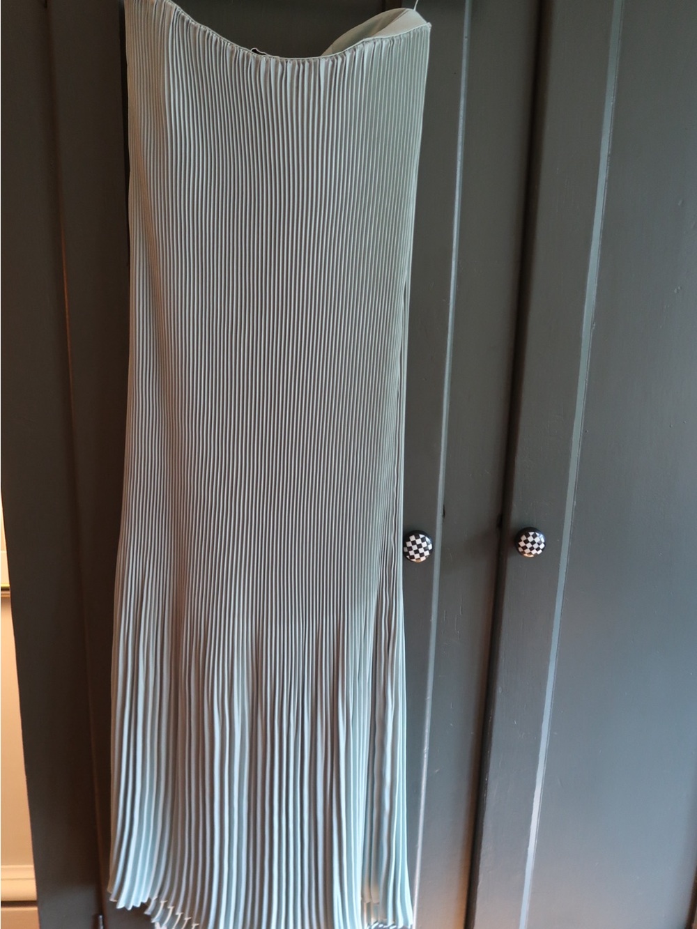 Aritzia Strapless Pleated Slip Dress in Sage Green - Picture 6 of 7
